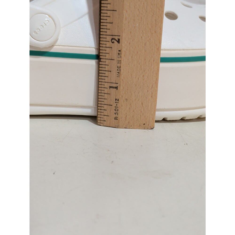 Crocs Crocband Platform Clogs White Teal Stripe Women's Size 6 / Junior 4 - Picture 10 of 10